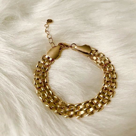 18K Gold Plated Over Brass Watch Band Link Bracelet Bundle - Picture 10 of 11